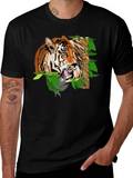 Tiger Graphic Black T-Shirt - Bold Animal Print Tee