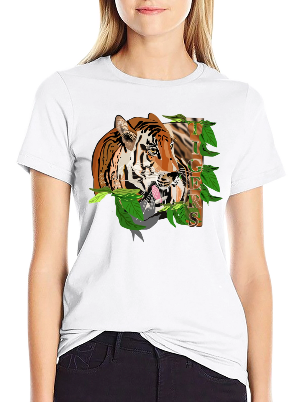 Tiger Graphic Black T-Shirt - Bold Animal Print Tee