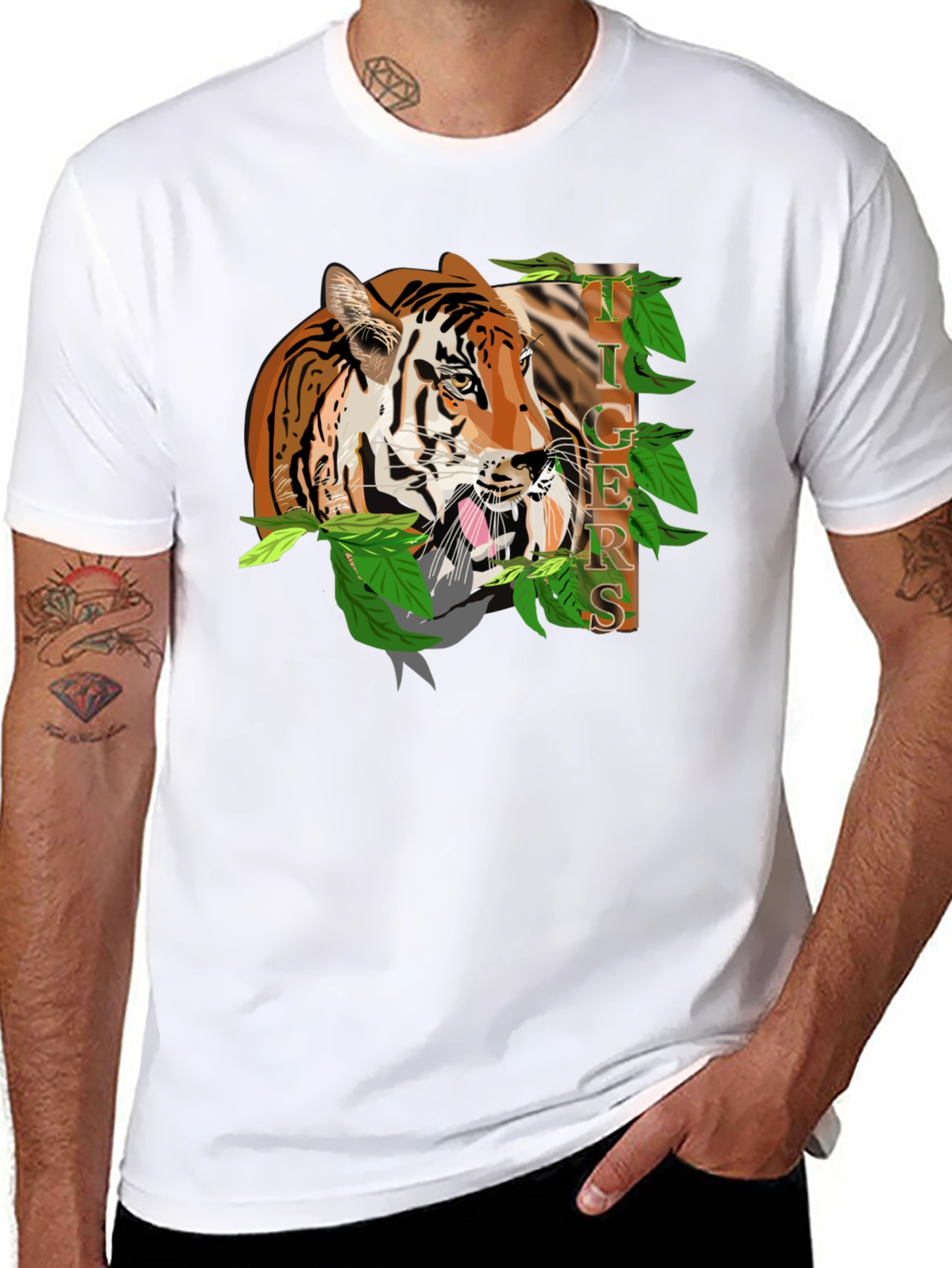 Tiger Graphic Black T-Shirt - Bold Animal Print Tee