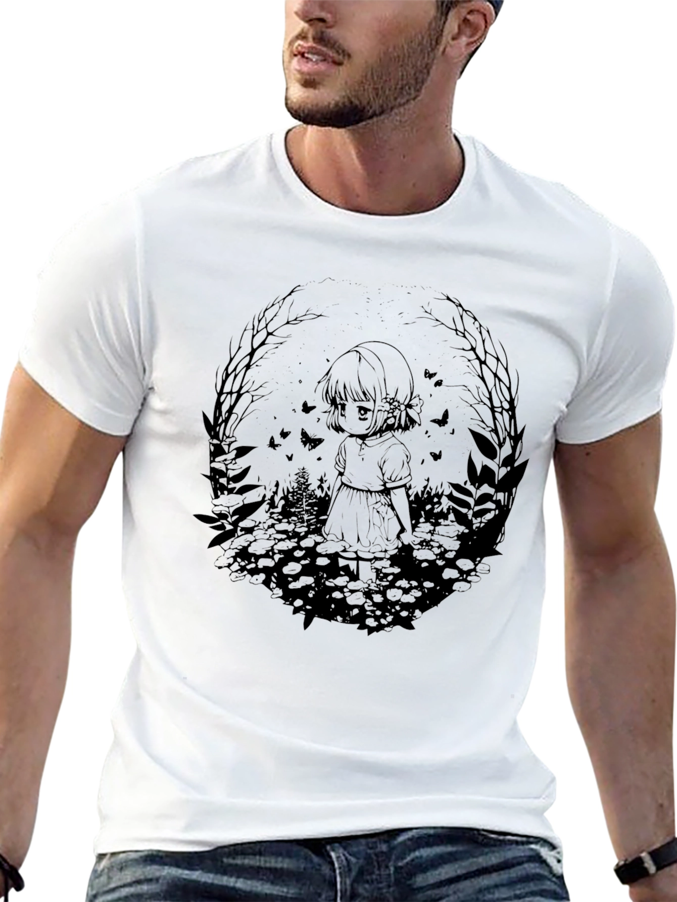 Gothic Anime Girl T-Shirt - Dark Aesthetic