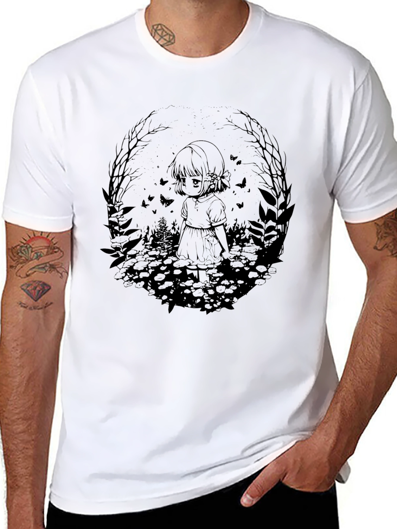 Gothic Anime Girl T-Shirt - Dark Aesthetic