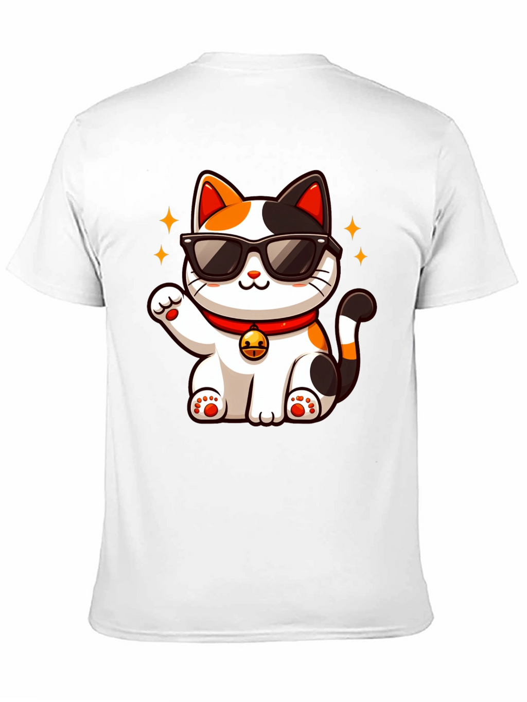 Cool Cat T-Shirt: Lucky Maneki Neko in Shades
