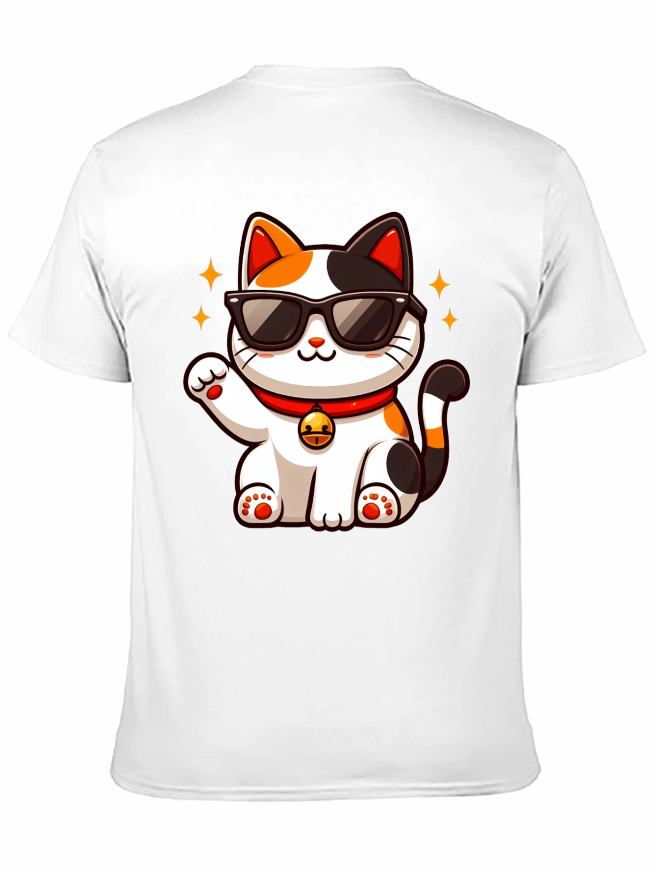 Cool Cat T-Shirt: Lucky Maneki Neko in Shades