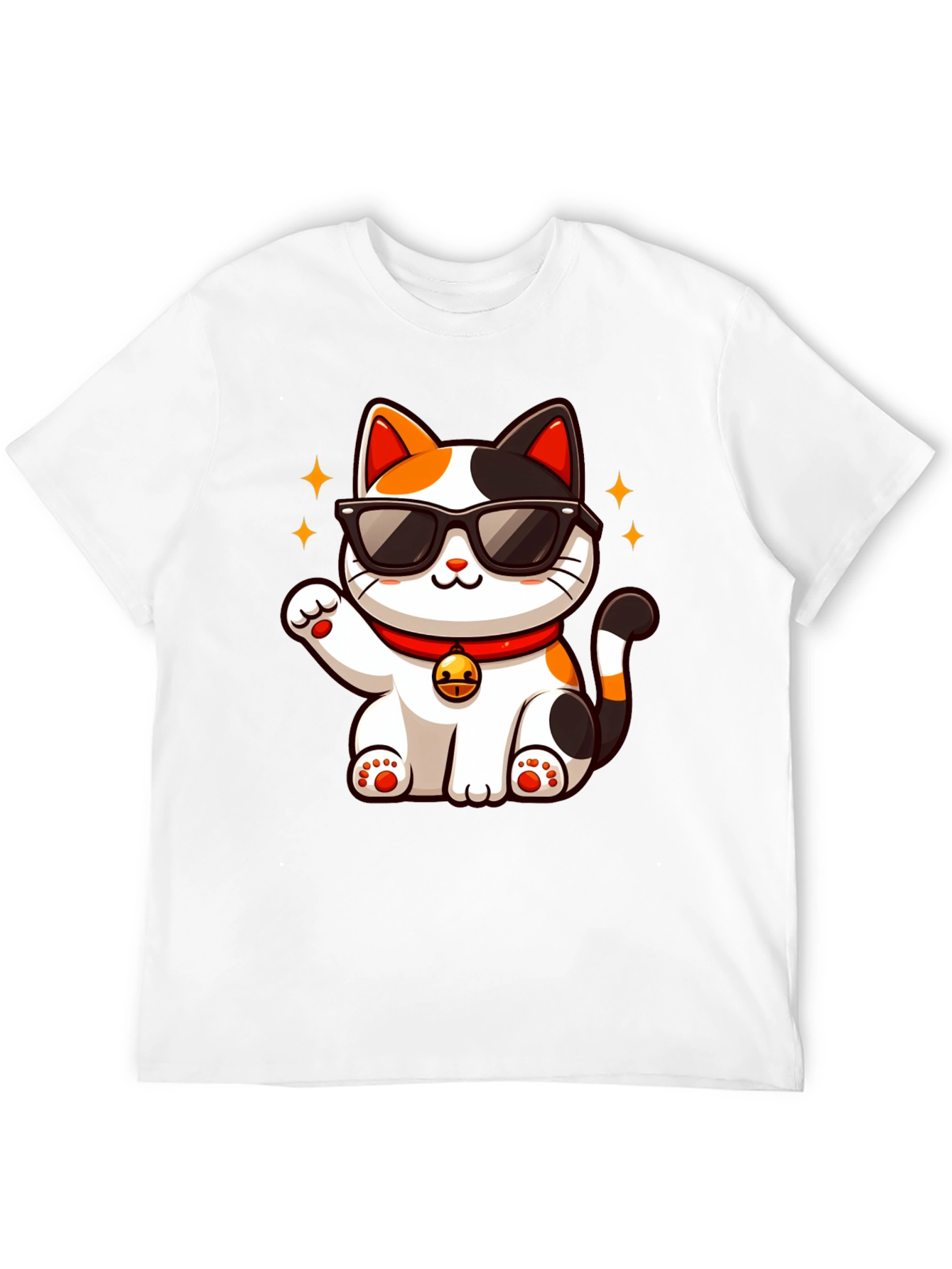 Cool Cat T-Shirt: Lucky Maneki Neko in Shades