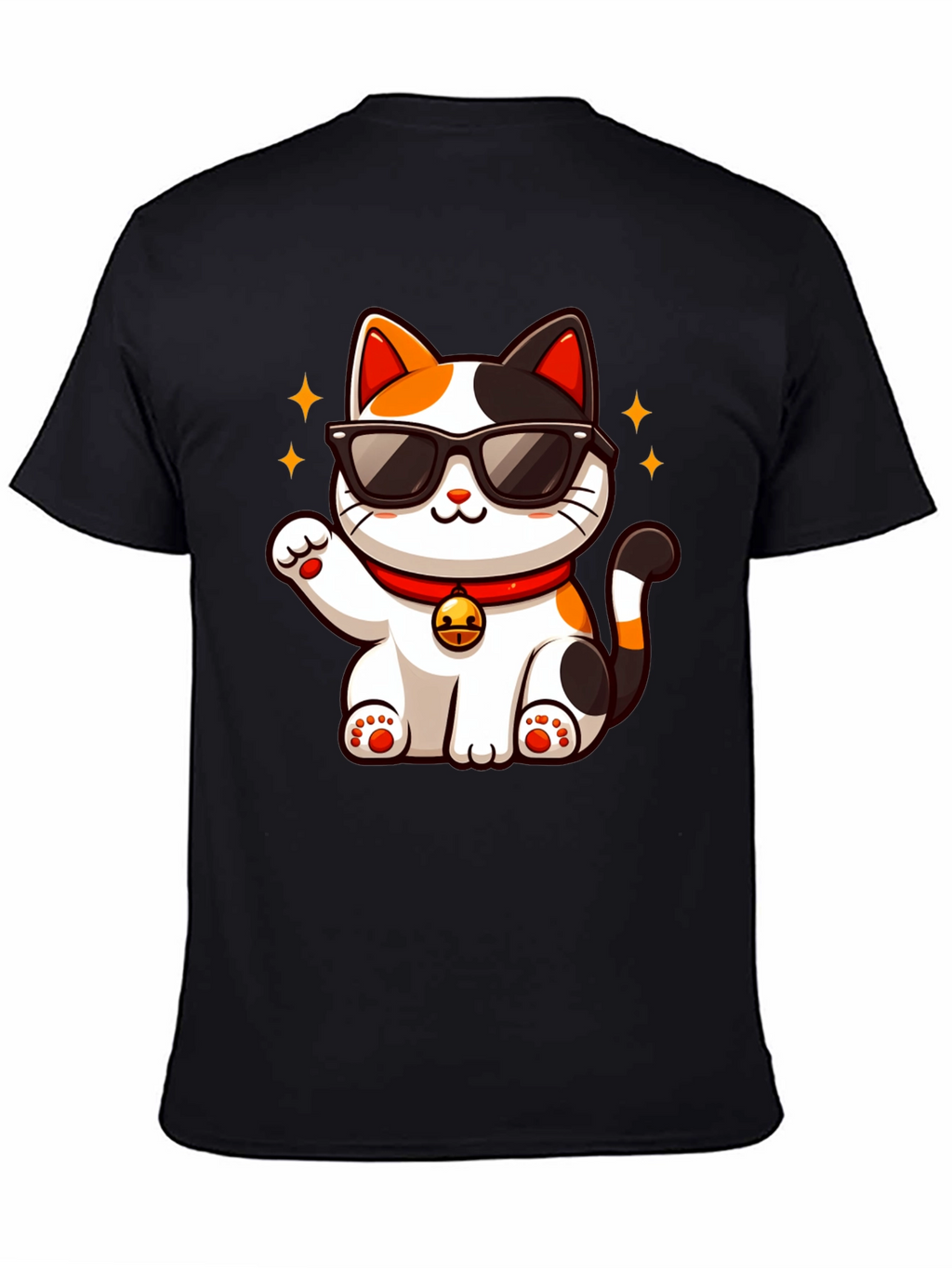 Cool Cat T-Shirt: Lucky Maneki Neko in Shades