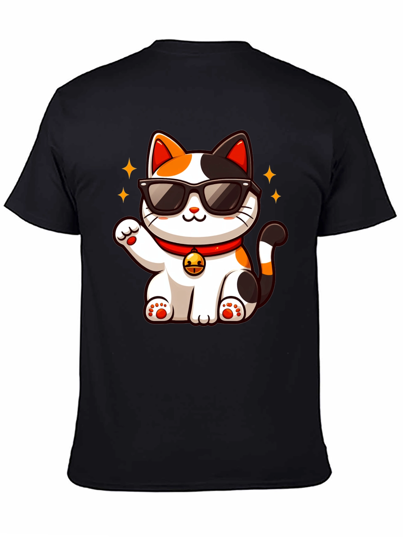 Cool Cat T-Shirt: Lucky Maneki Neko in Shades