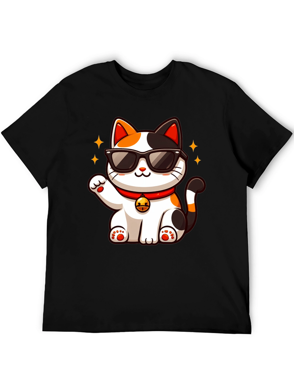 Cool Cat T-Shirt: Lucky Maneki Neko in Shades