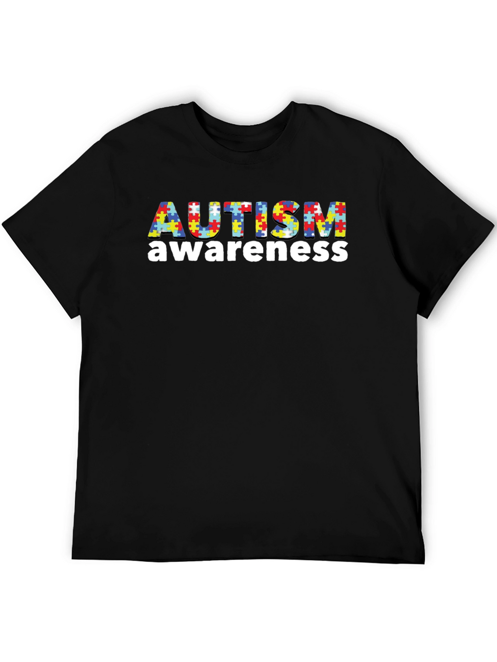 Autism Awareness Puzzle Piece T-Shirt - Black