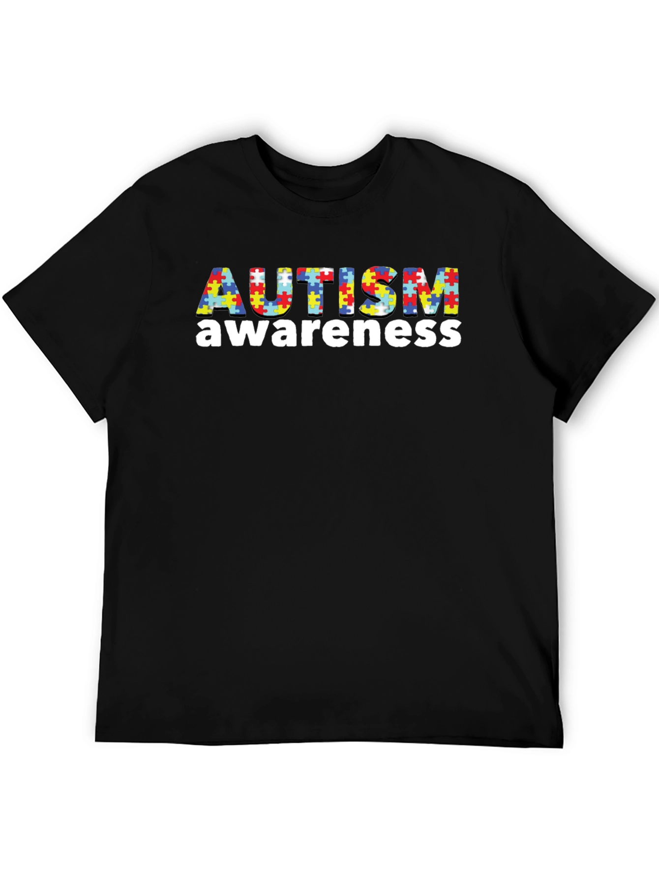 Autism Awareness Puzzle Piece T-Shirt - Black