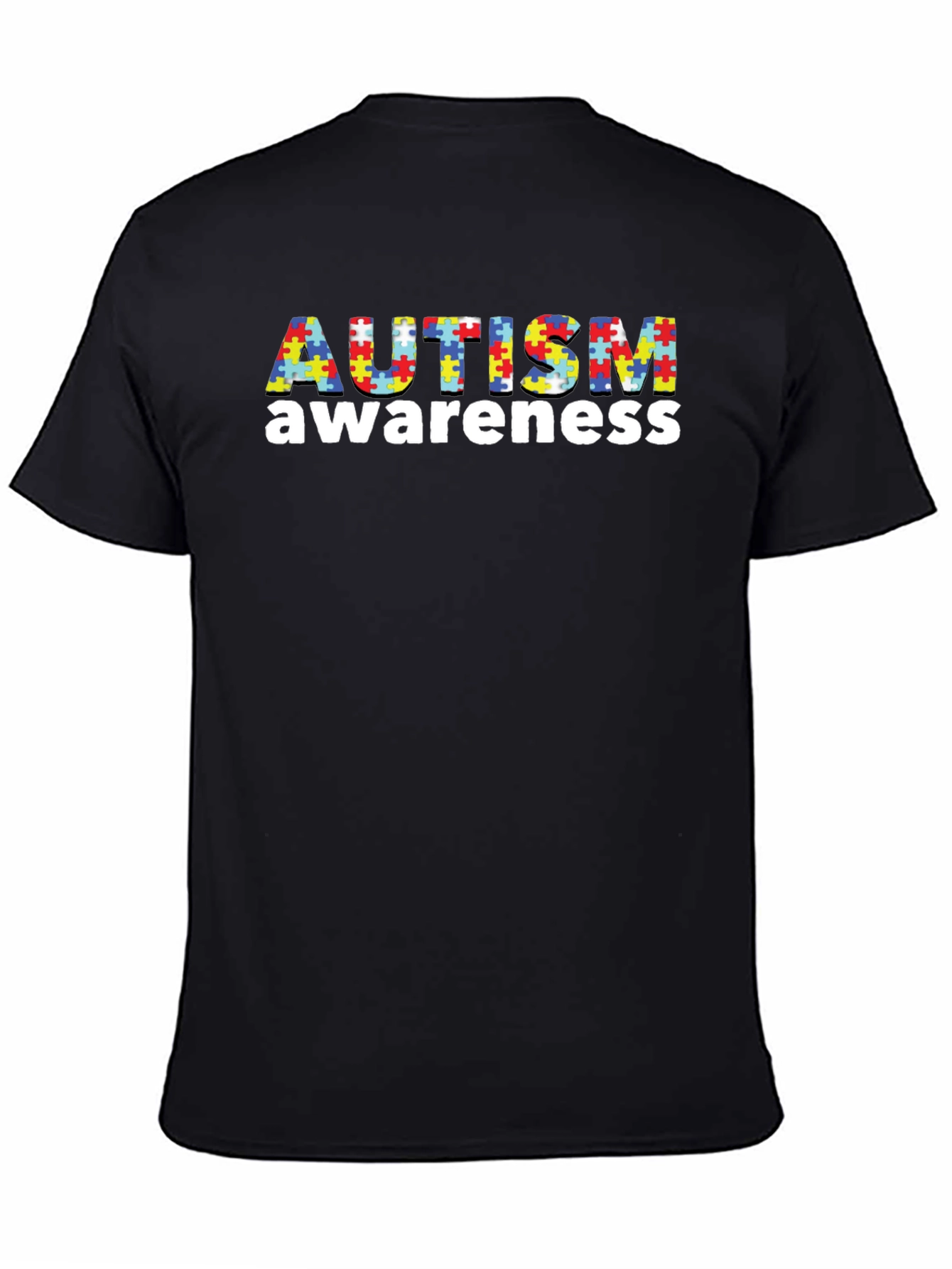 Autism Awareness Puzzle Piece T-Shirt - Black