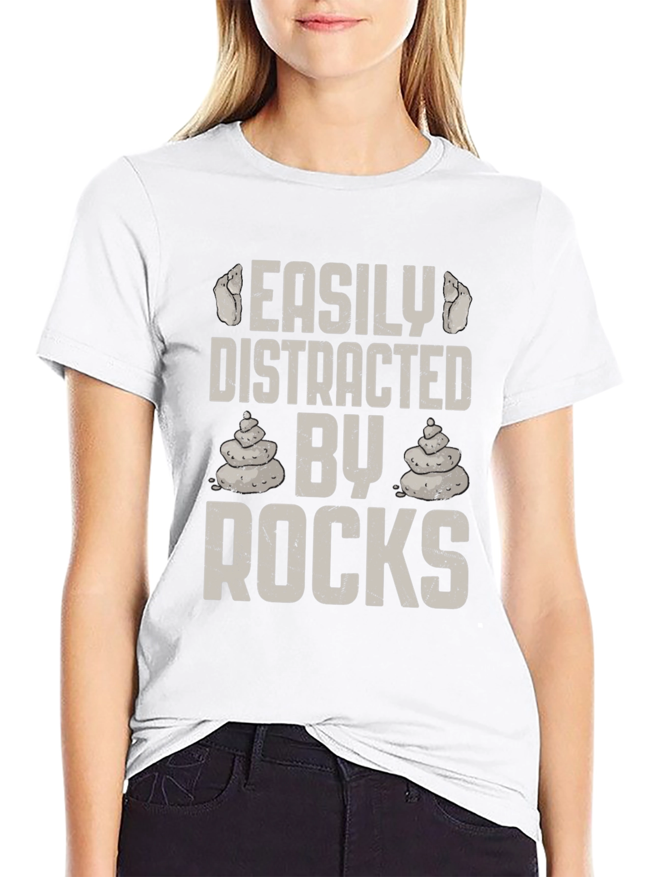 Easily Distracted By Rocks Mens Graphic T-Shirt