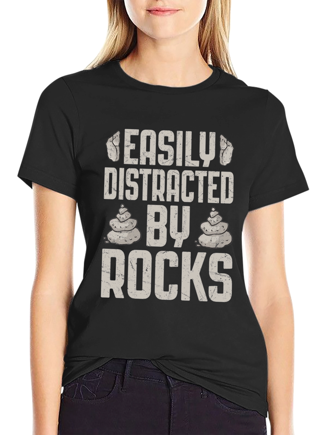 Easily Distracted By Rocks Mens Graphic T-Shirt