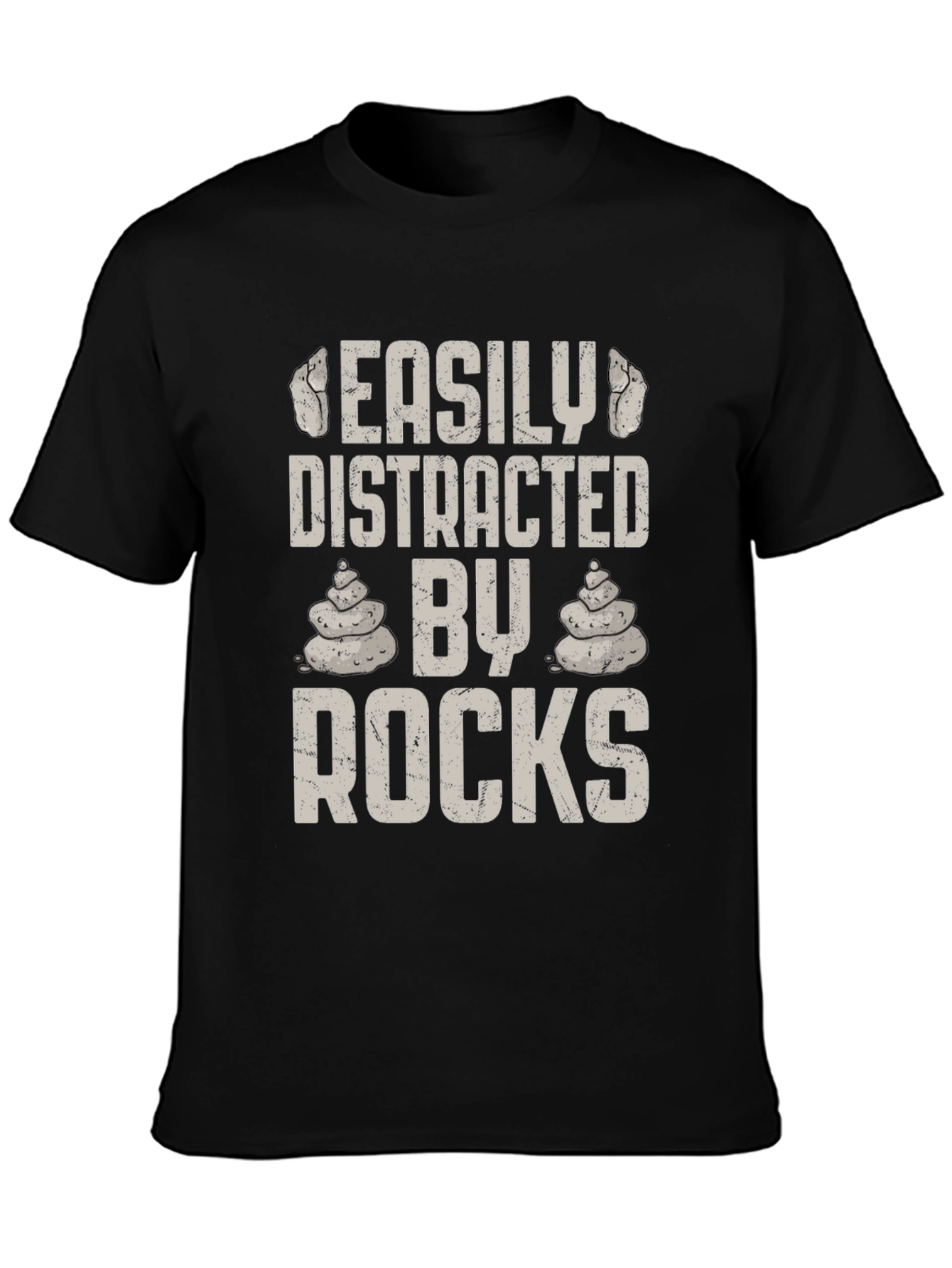 Easily Distracted By Rocks Mens Graphic T-Shirt