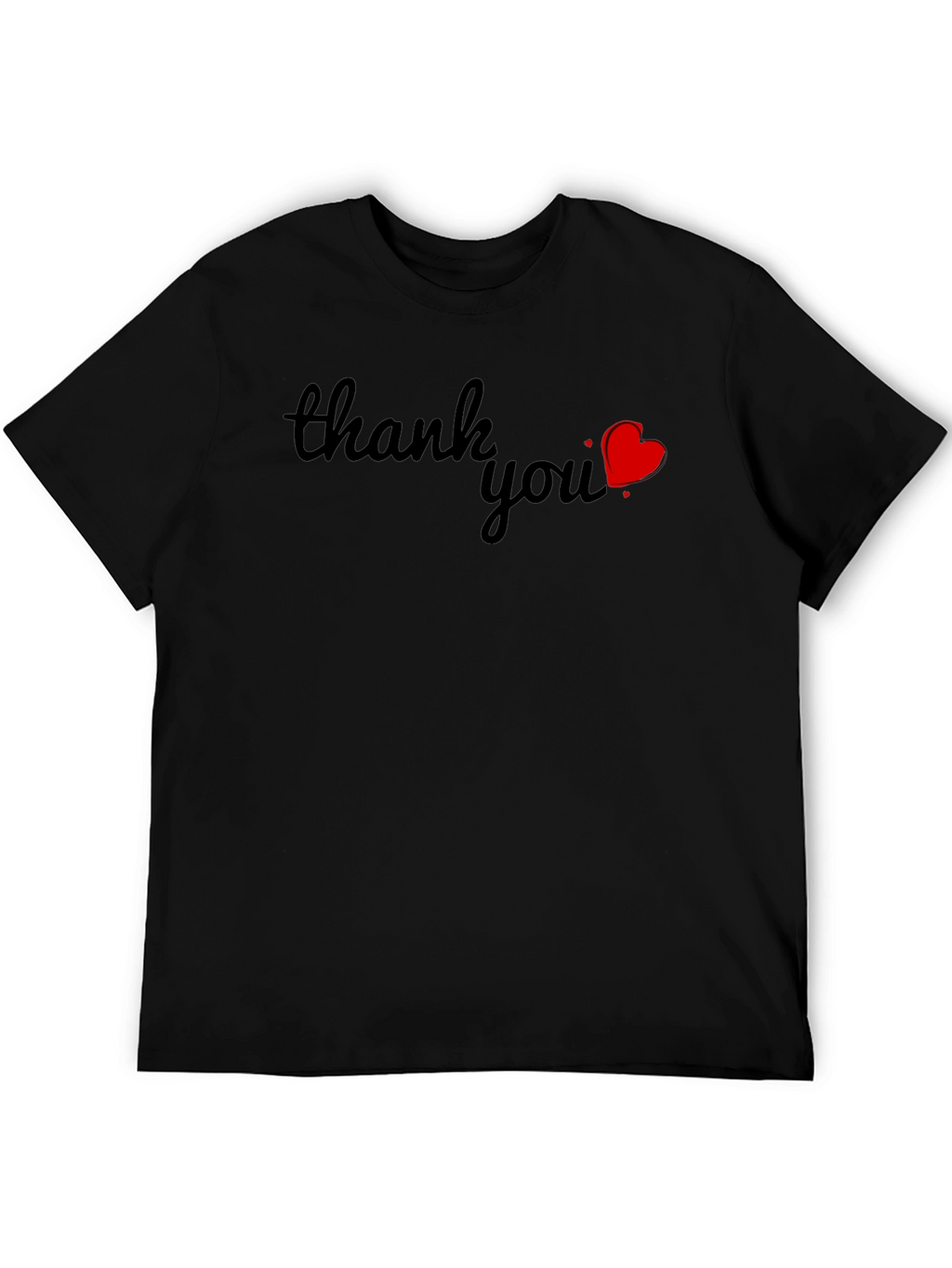 Thank You Heart Graphic Tee - Soft Cotton Blend