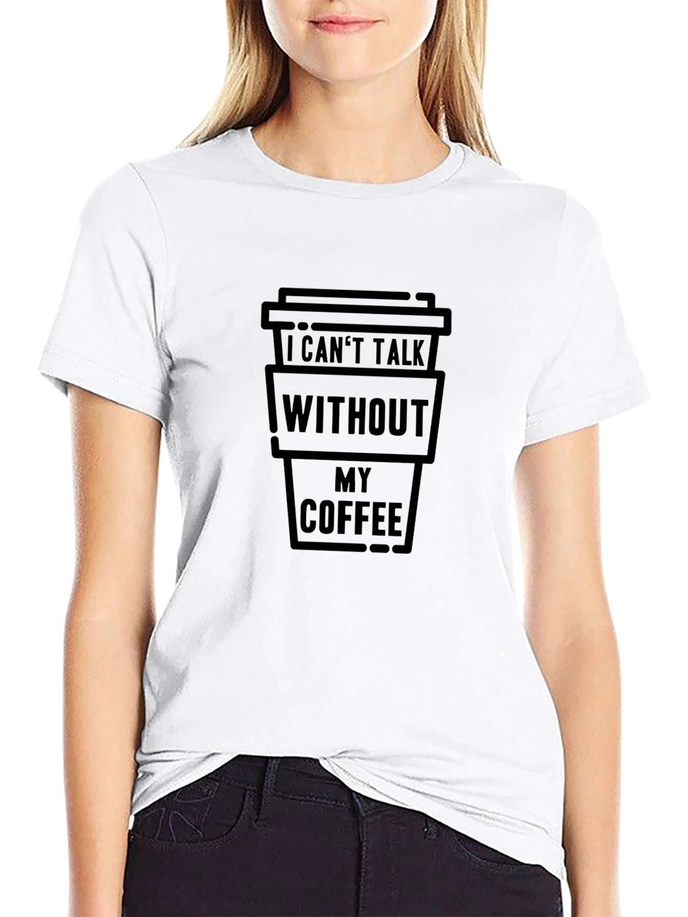Coffee Lovers Tee: I Cant Talk Without My Coffee