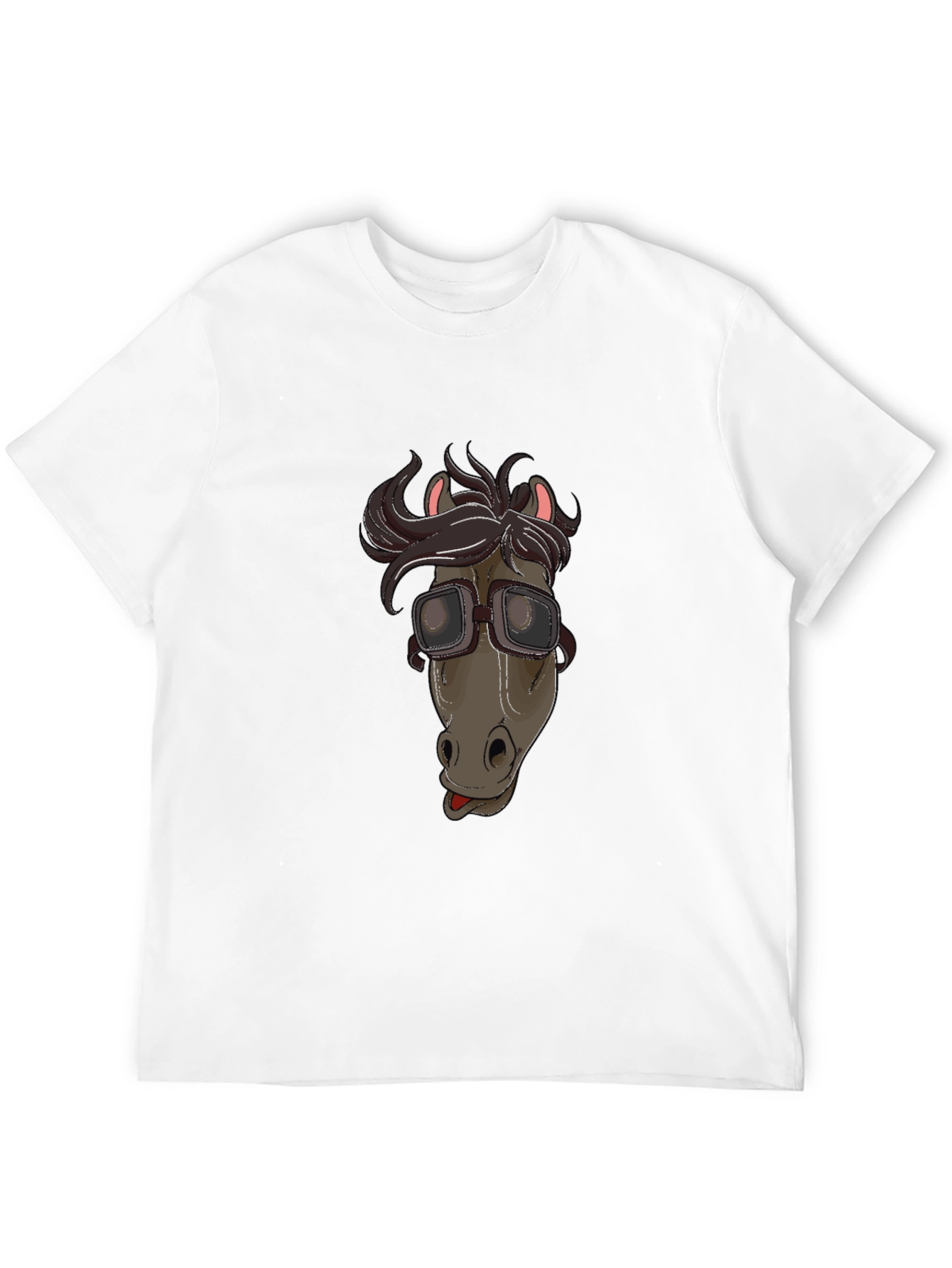 Funny Horse with Goggles Graphic T-Shirt
