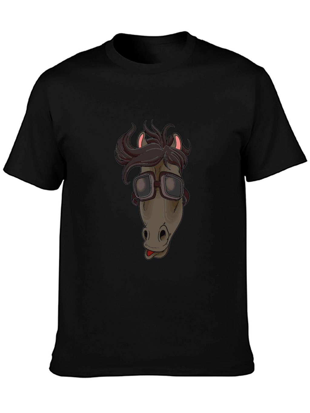 Funny Horse with Goggles Graphic T-Shirt