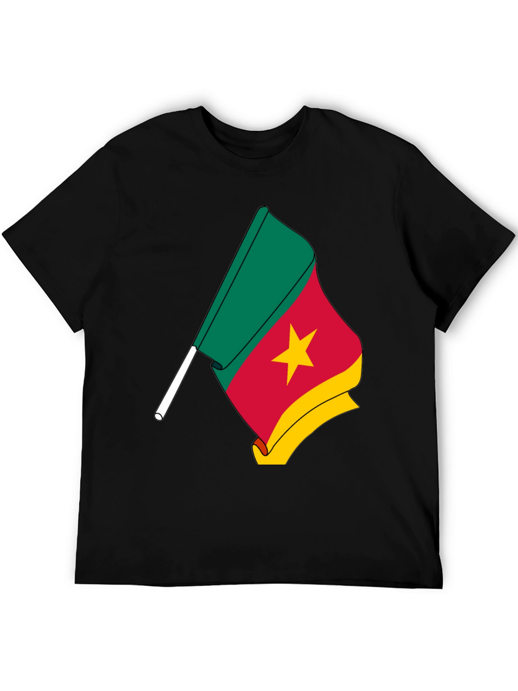 Cameroon Flag Graphic Tee - Black