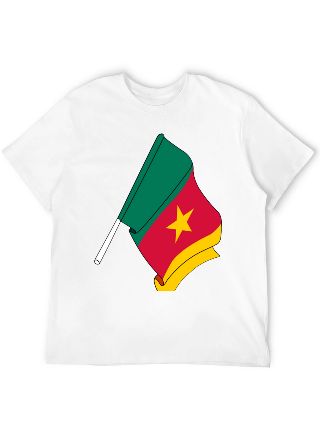 Cameroon Flag Graphic Tee - Black