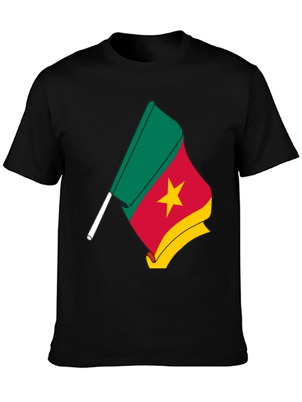 Cameroon Flag Graphic Tee - Black