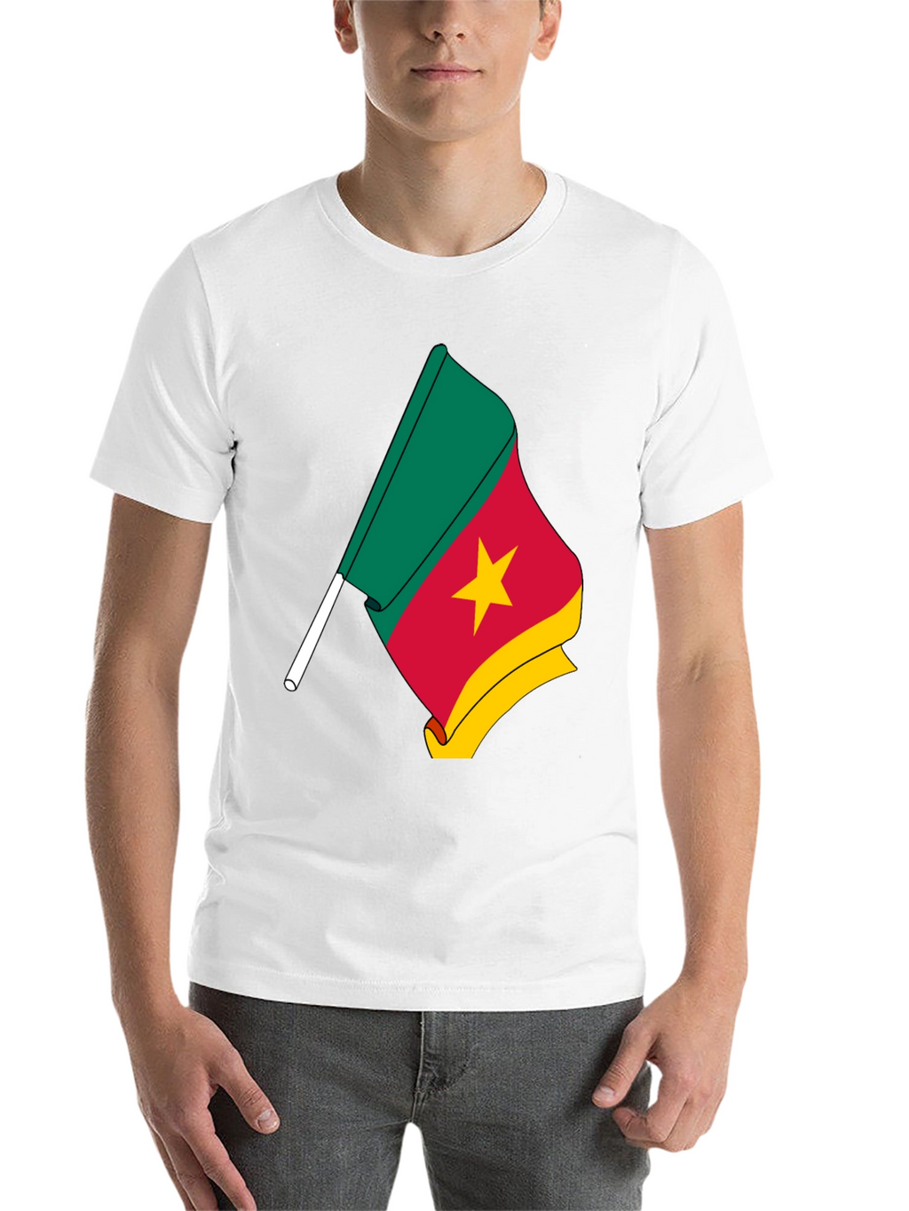 Cameroon Flag Graphic Tee - Black