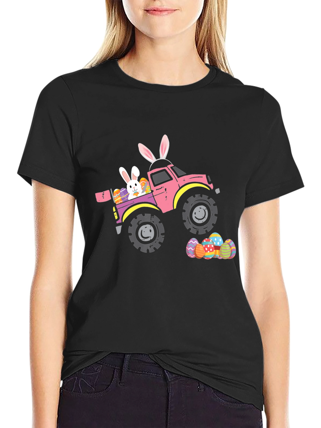Easter Bunny Truck Graphic T-Shirt