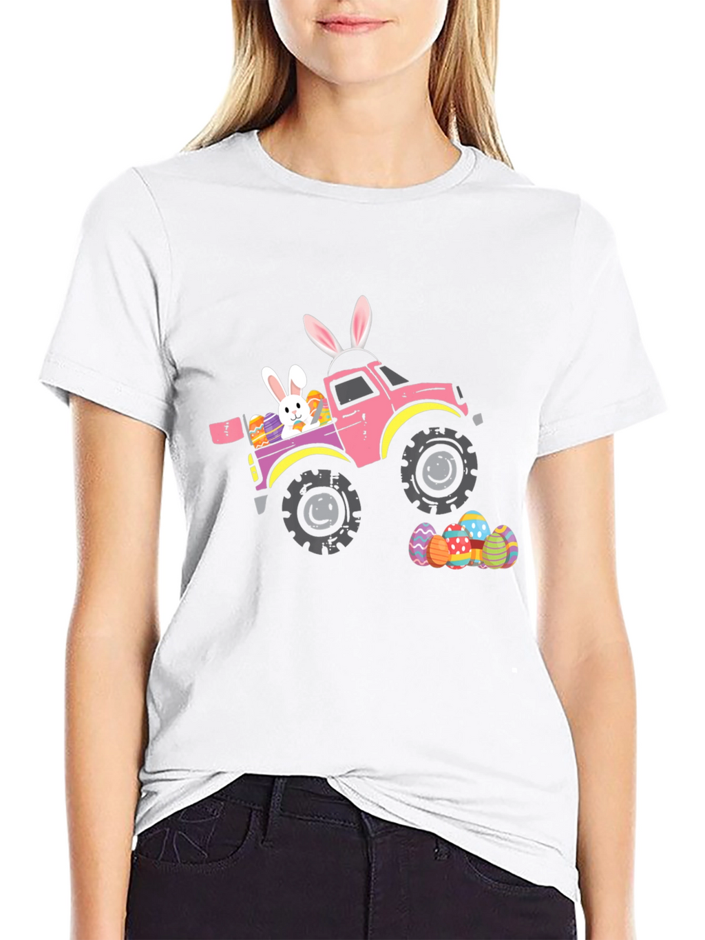 Easter Bunny Truck Graphic T-Shirt