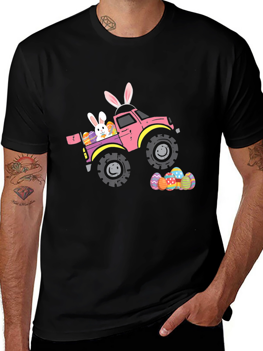Easter Bunny Truck Graphic T-Shirt