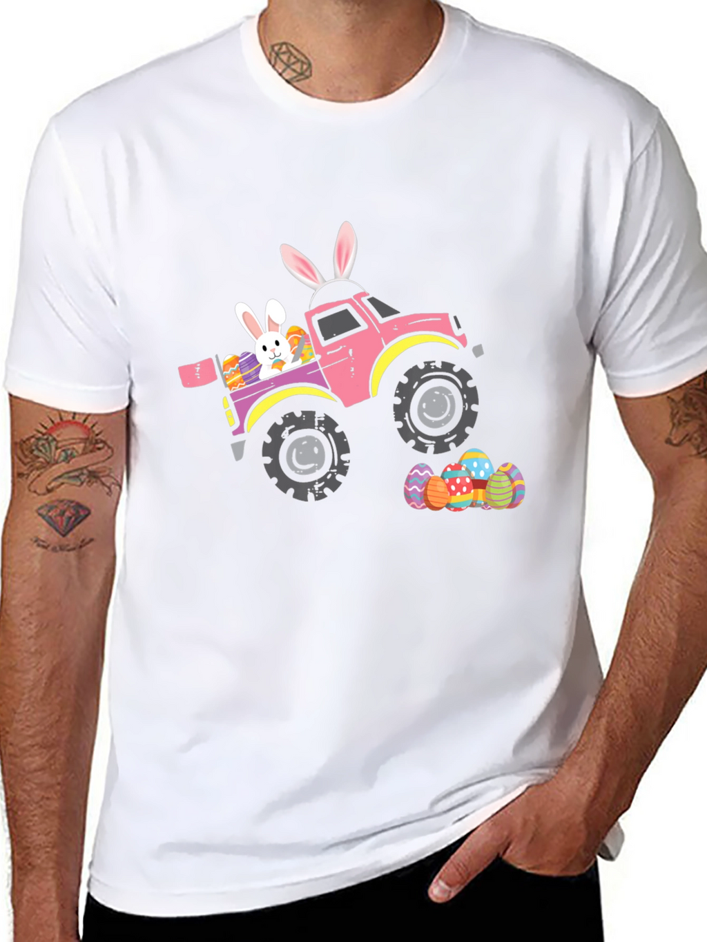 Easter Bunny Truck Graphic T-Shirt