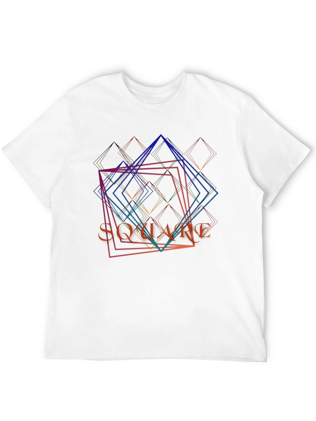 Abstract Square Graphic Print Mens Black T-Shirt