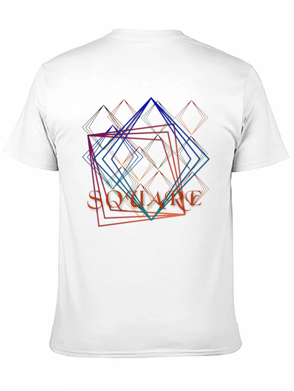 Abstract Square Graphic Print Mens Black T-Shirt