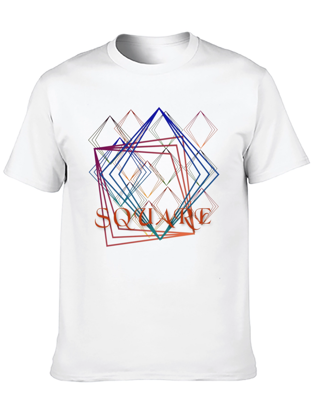 Abstract Square Graphic Print Mens Black T-Shirt
