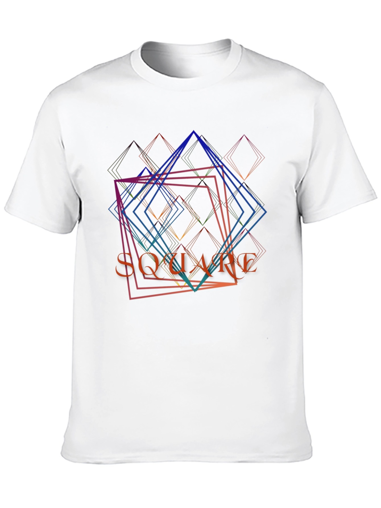 Abstract Square Graphic Print Mens Black T-Shirt
