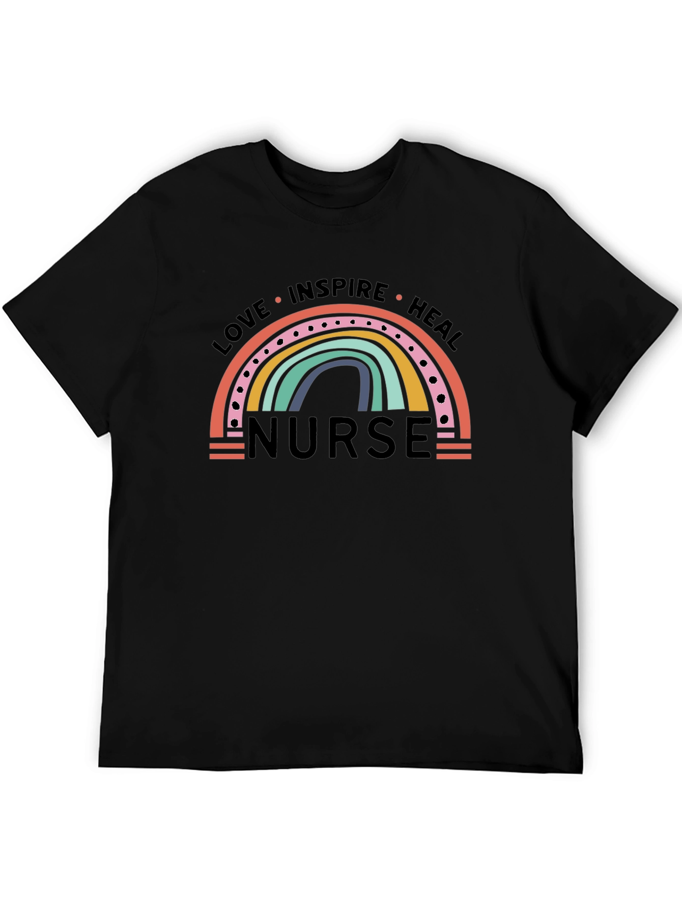 Love Inspire Heal Nurse Rainbow T-Shirt
