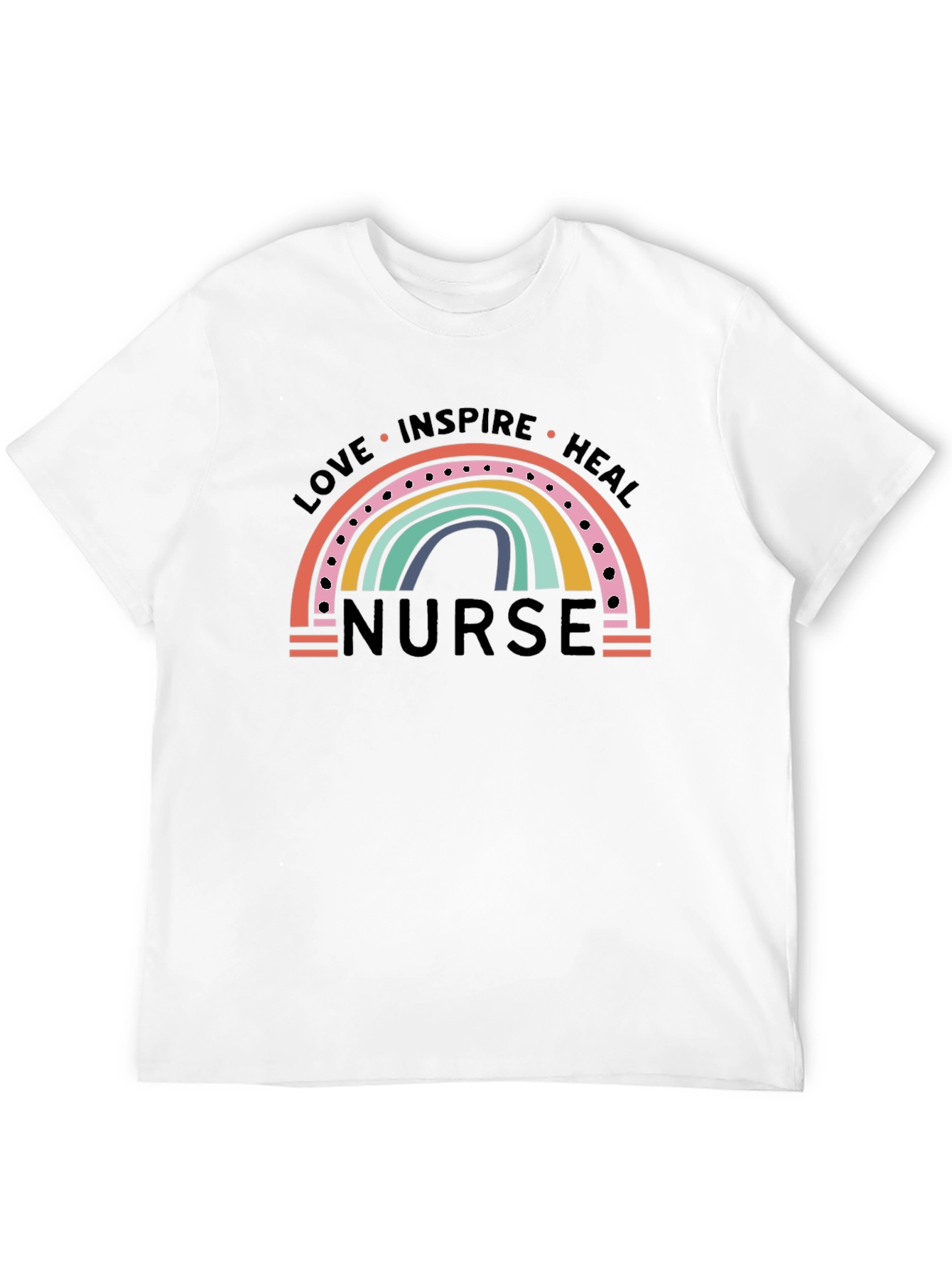 Love Inspire Heal Nurse Rainbow T-Shirt