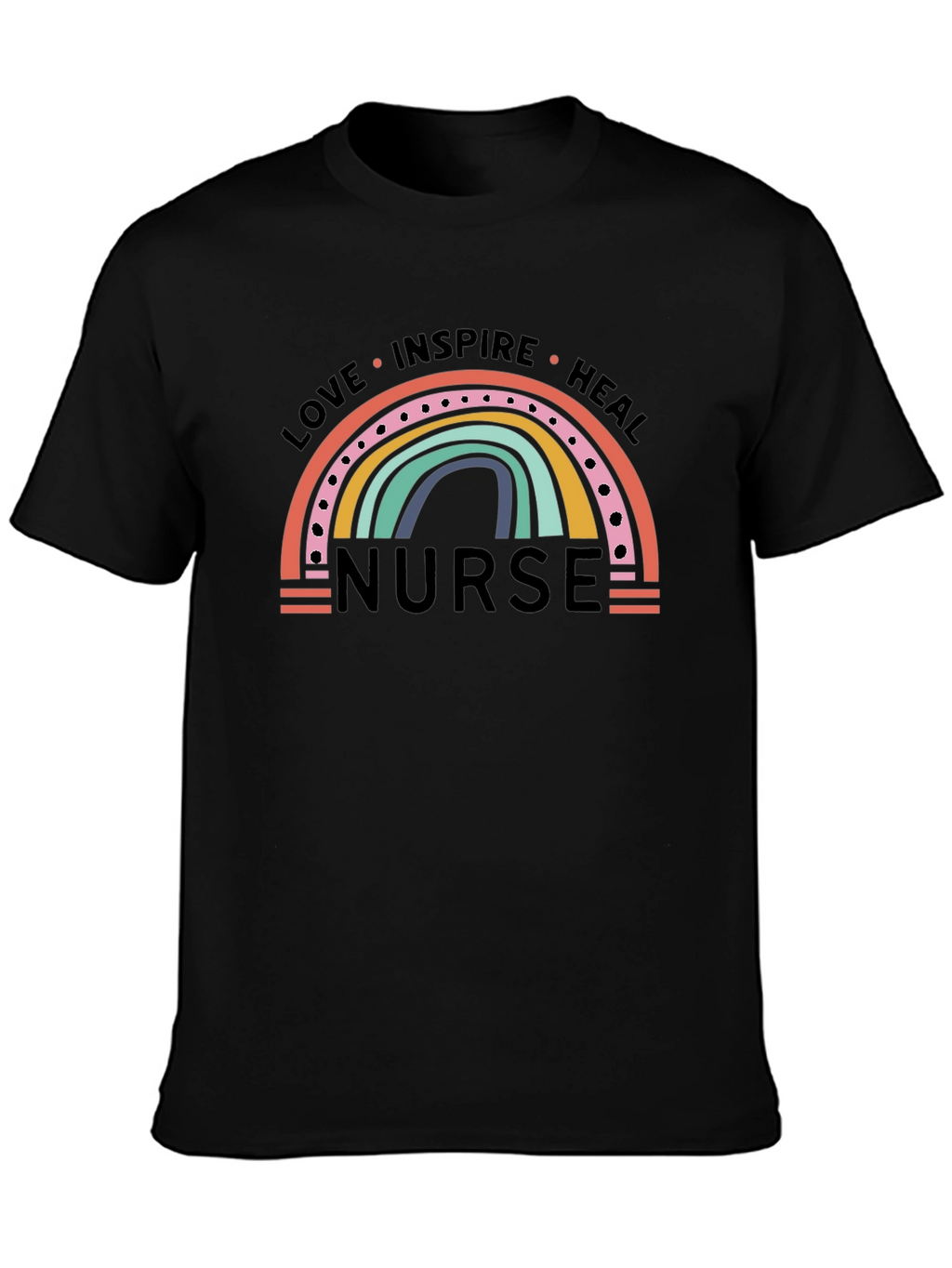 Love Inspire Heal Nurse Rainbow T-Shirt