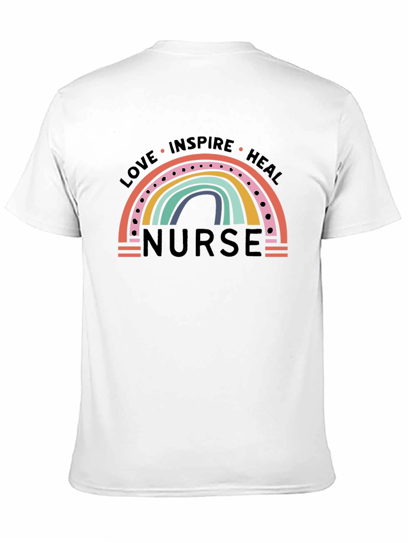 Love Inspire Heal Nurse Rainbow T-Shirt