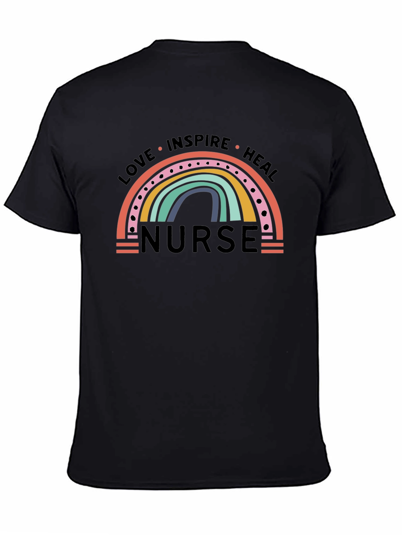 Love Inspire Heal Nurse Rainbow T-Shirt