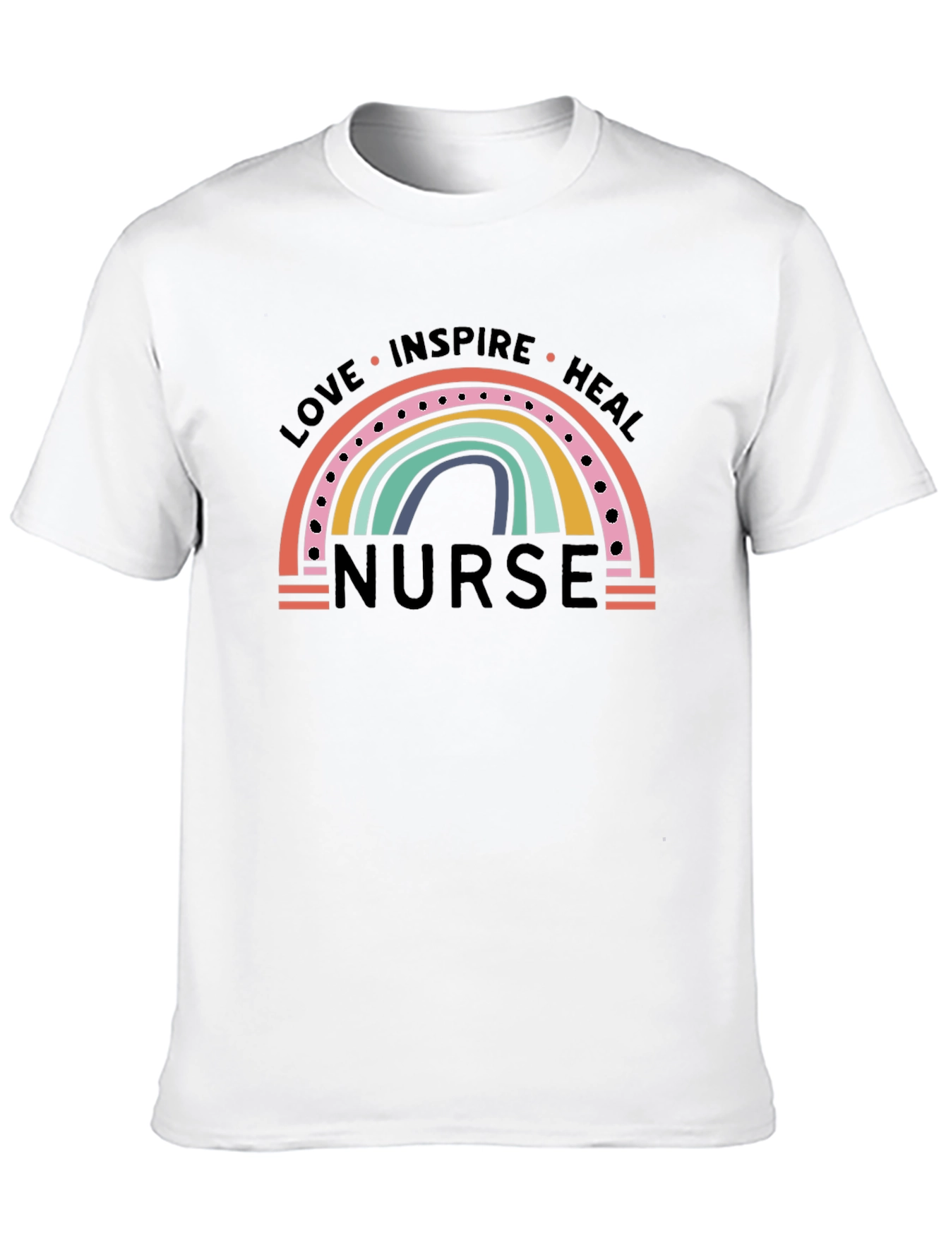 Love Inspire Heal Nurse Rainbow T-Shirt