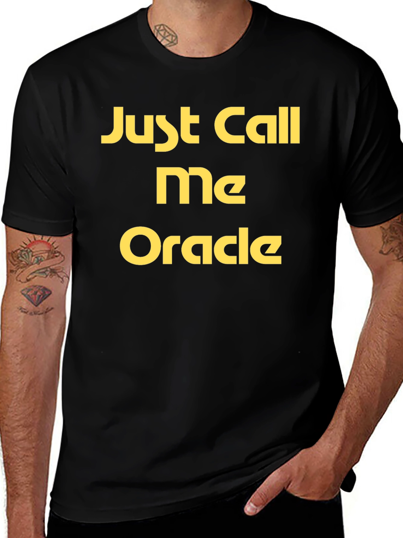 Just Call Me Oracle Black T-Shirt