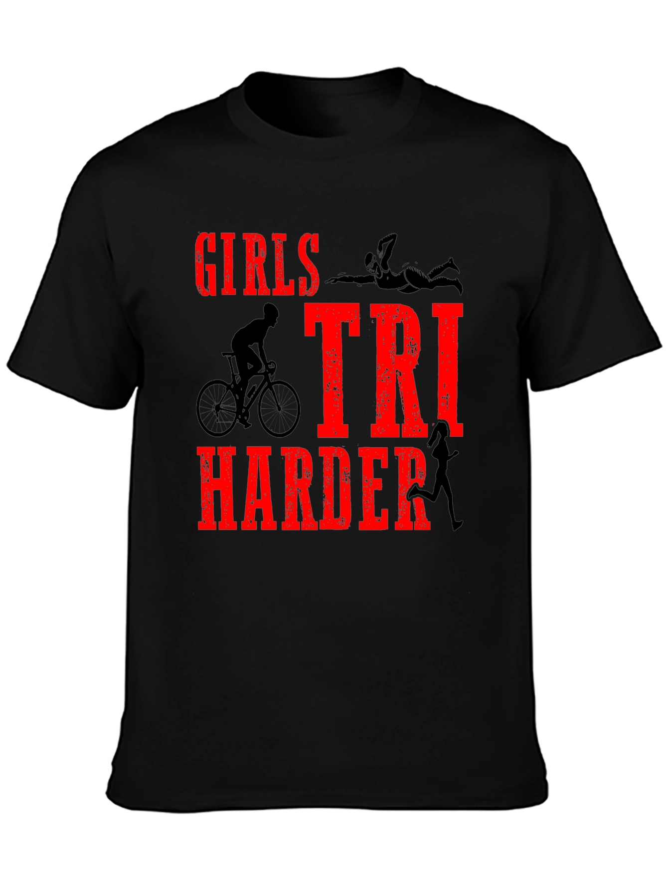 Girls TRI Harder Triathlon T-Shirt