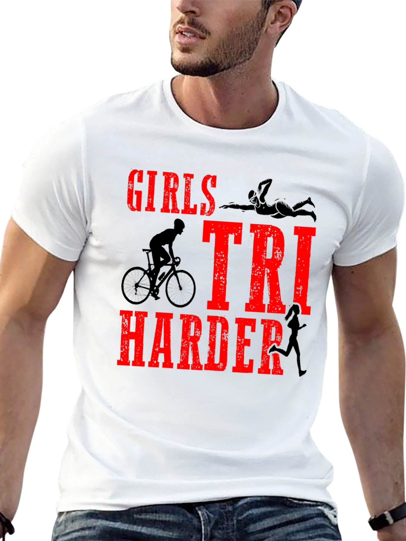 Girls TRI Harder Triathlon T-Shirt