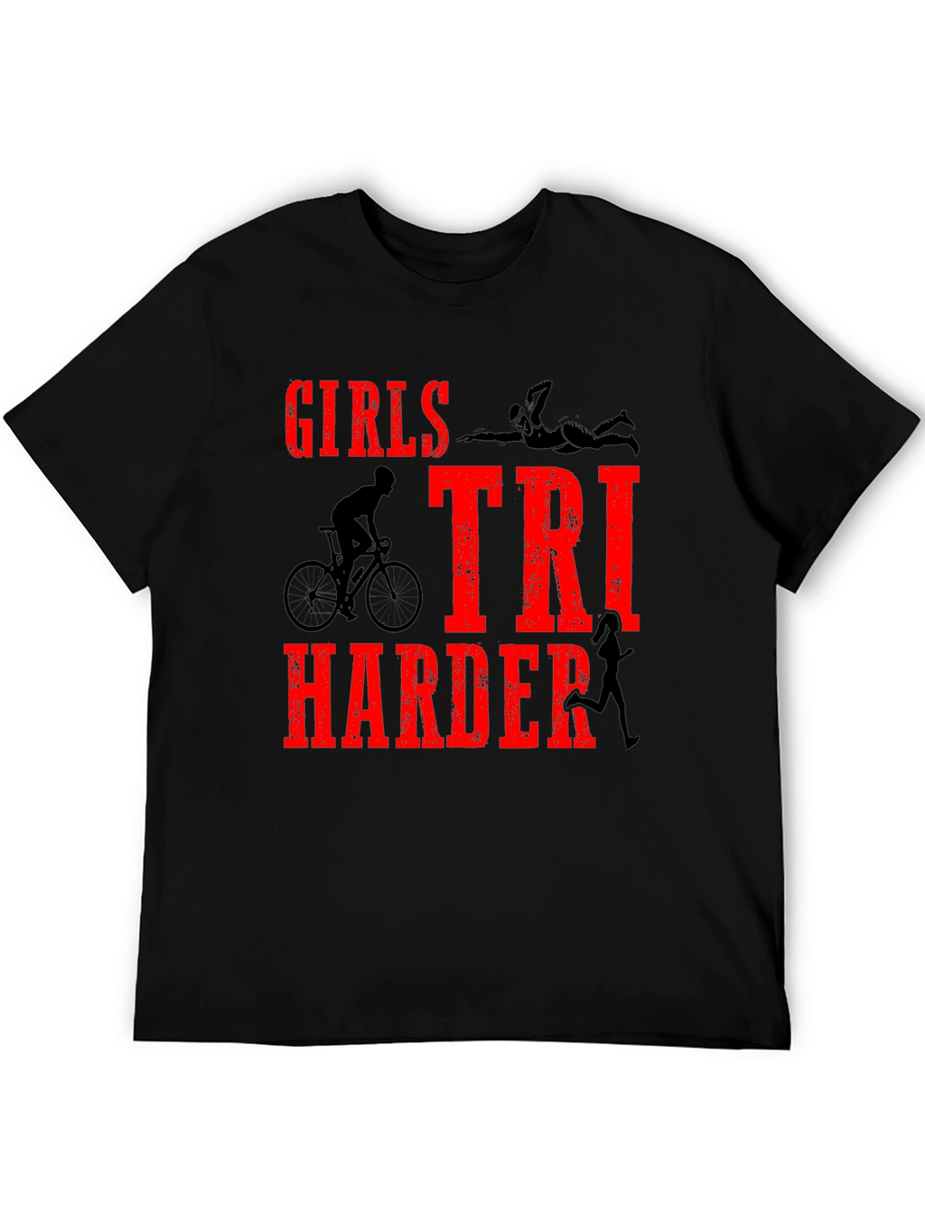 Girls TRI Harder Triathlon T-Shirt