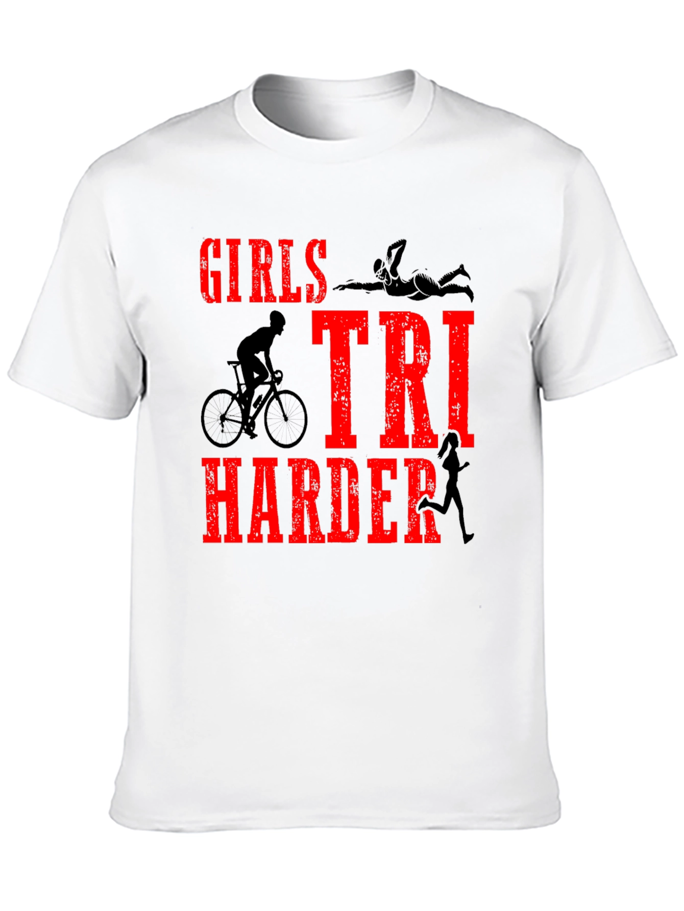 Girls TRI Harder Triathlon T-Shirt