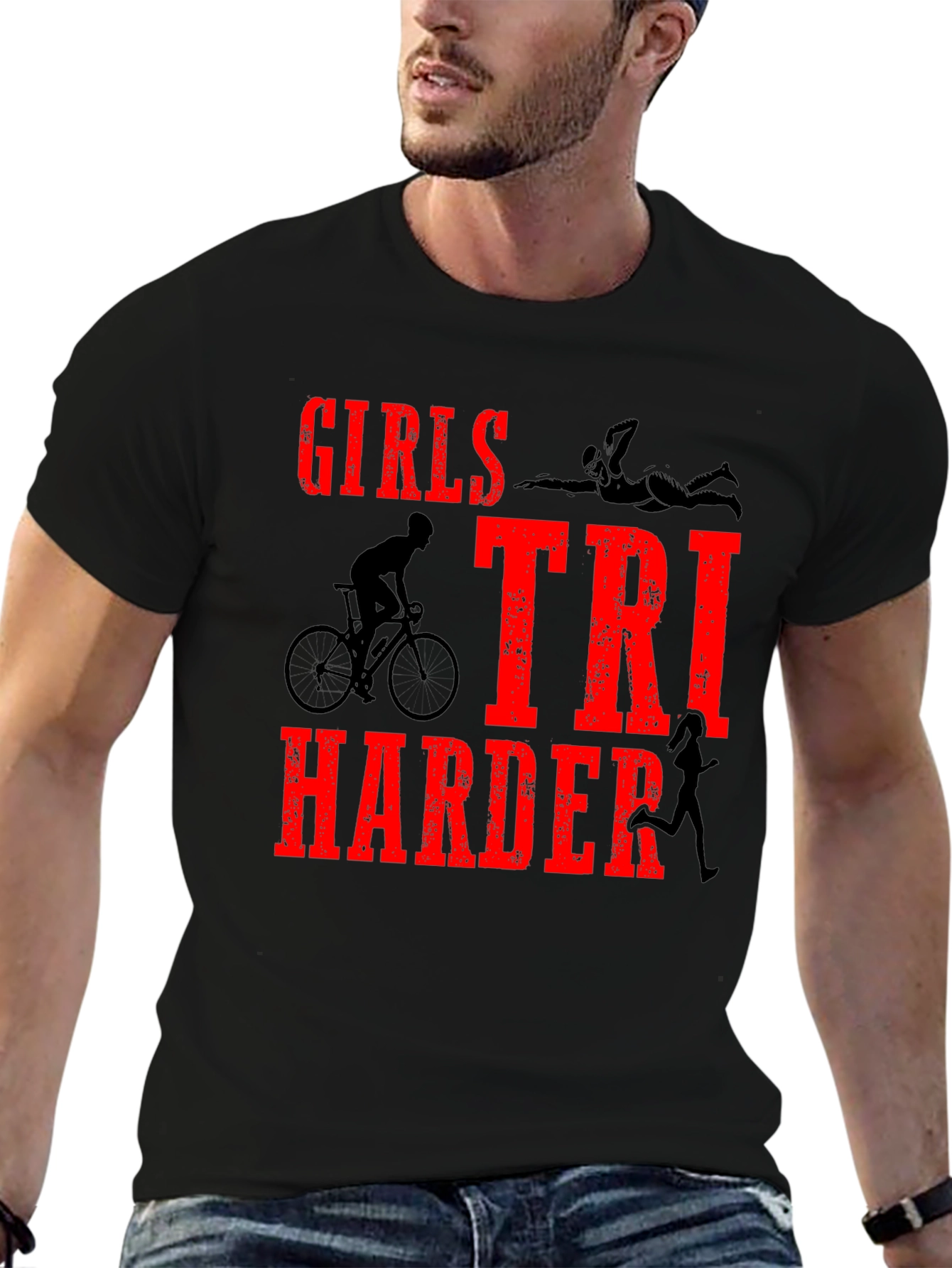 Girls TRI Harder Triathlon T-Shirt