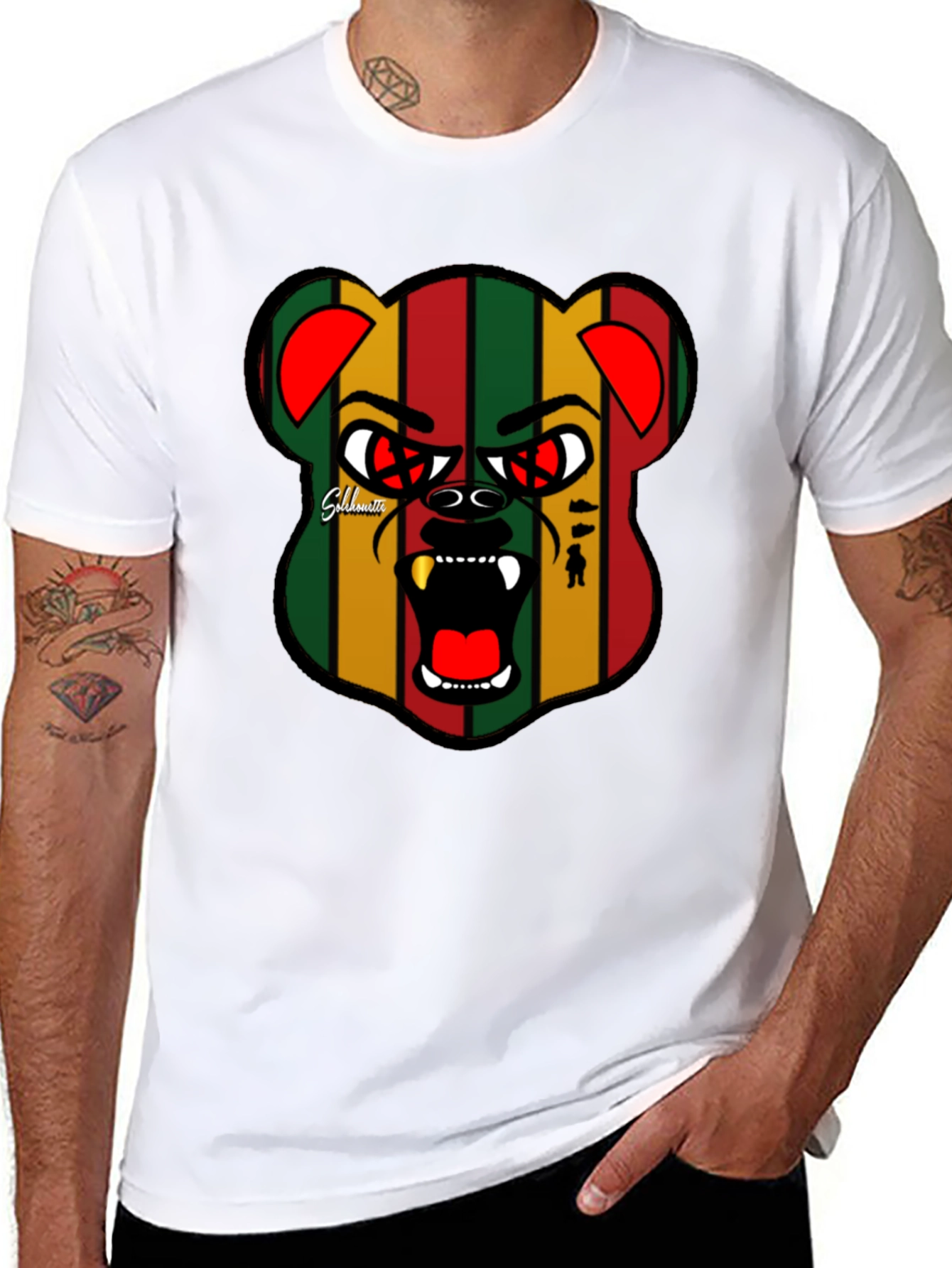 Rasta Bear Graphic Tee - Reggae Style T-Shirt