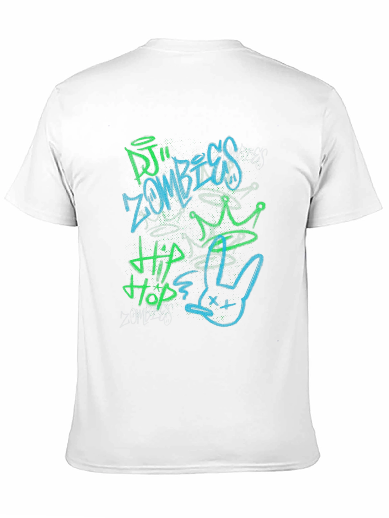DJ Zombies Hip Hop Crown Bunny Graphic Tee