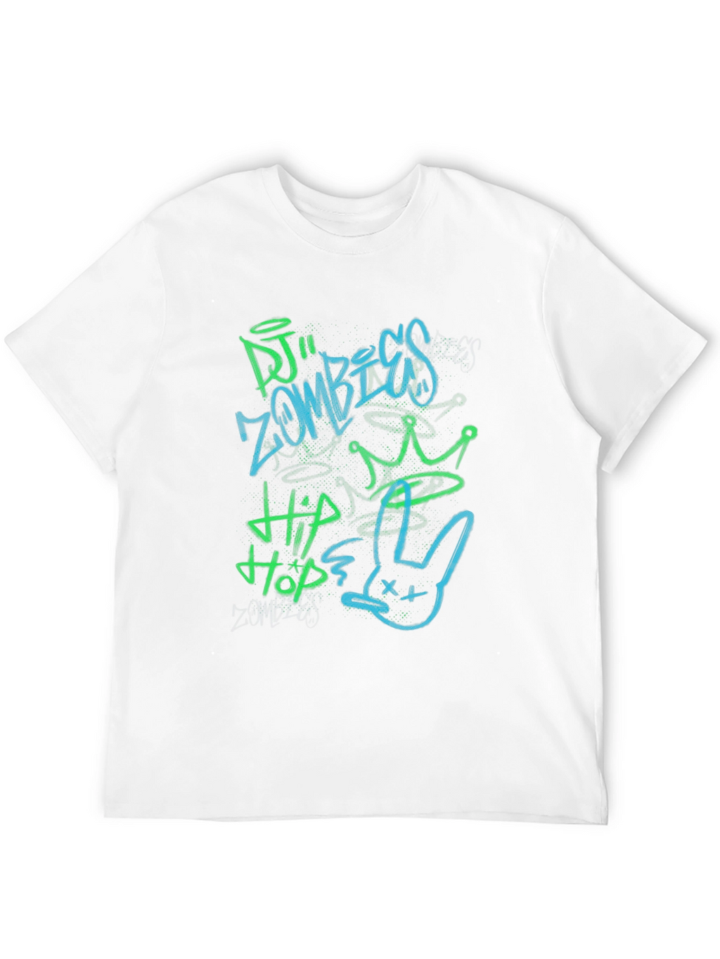 DJ Zombies Hip Hop Crown Bunny Graphic Tee