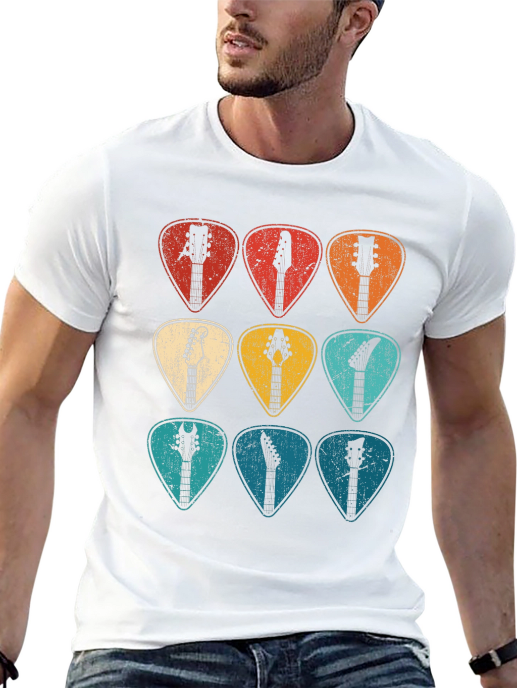 Guitar Pick Headstock T-Shirt - Musician Tee