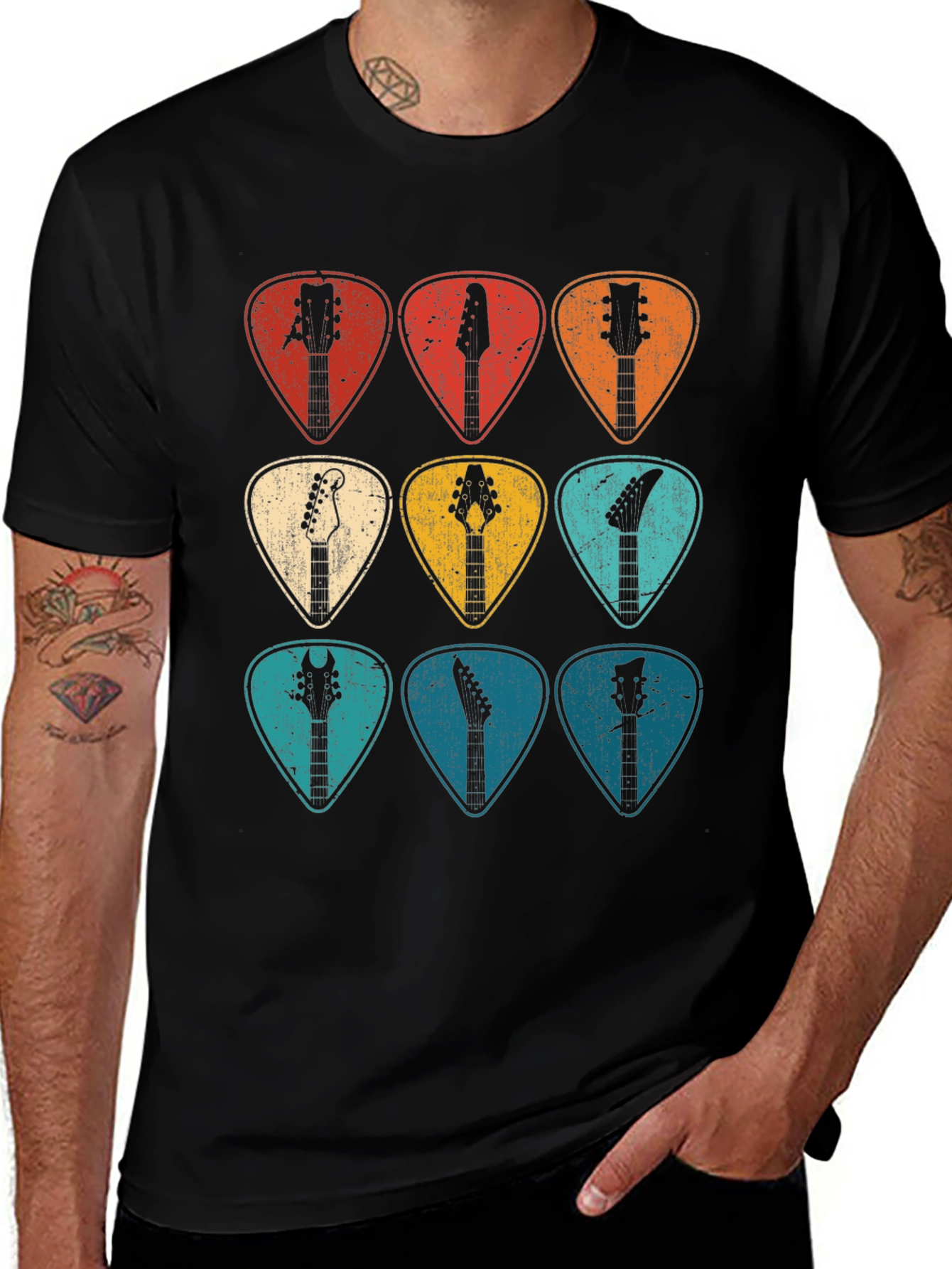 Guitar Pick Headstock T-Shirt - Musician Tee